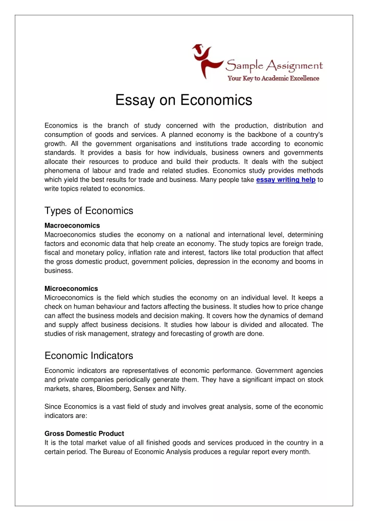 essay on economics and its importance