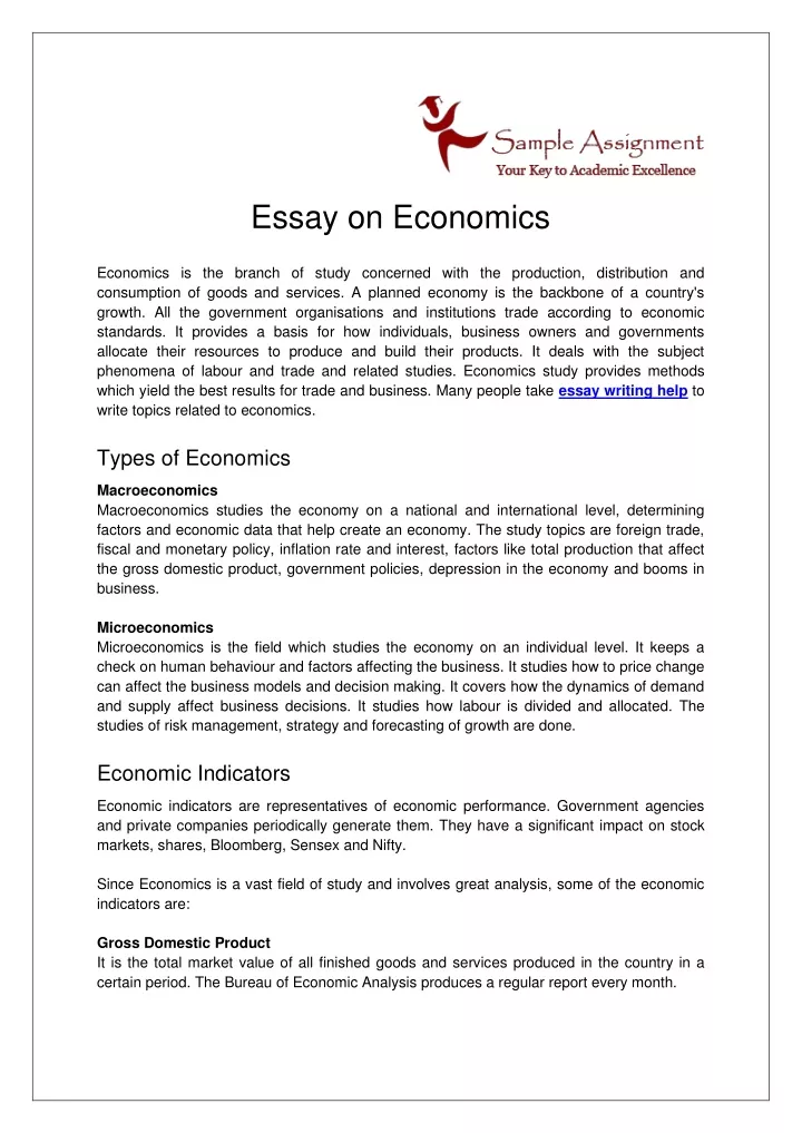 definition of economics essay