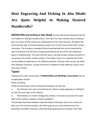 how engraving and etching in abu dhabi