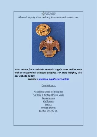masonic supply store online arreosmasonicosusa com