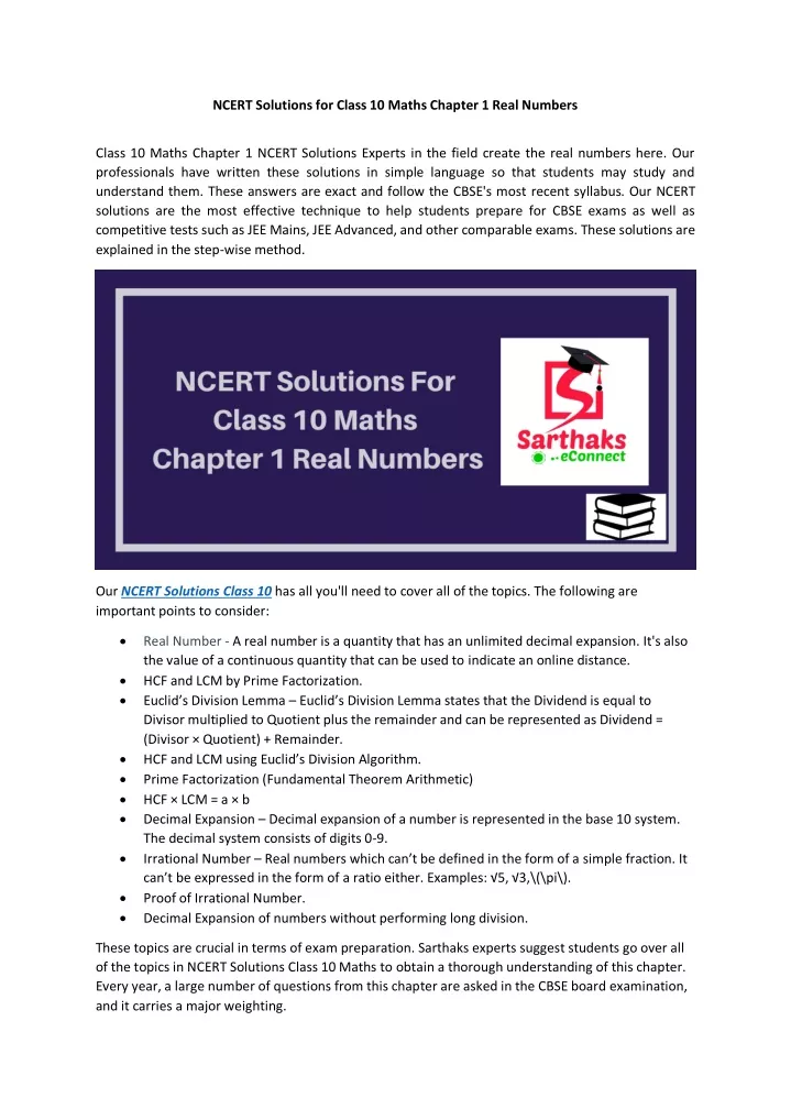 ncert solutions for class 10 maths chapter 1 real