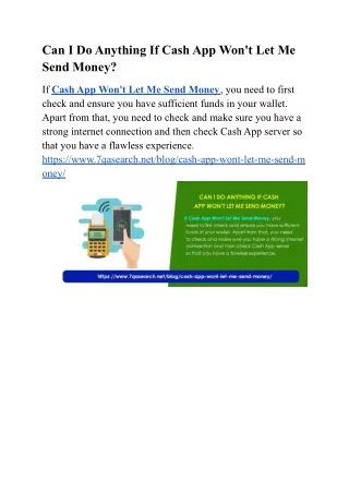can i do anything if cash app won t let me send
