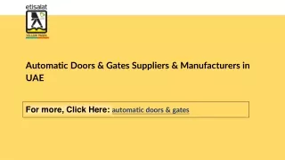 Automatic Doors & Gates Suppliers & Manufacturers in UAE