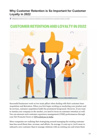 WHY CUSTOMER RETENTION IS SO IMPORTANT FOR CUSTOMER LOYALTY IN 2022