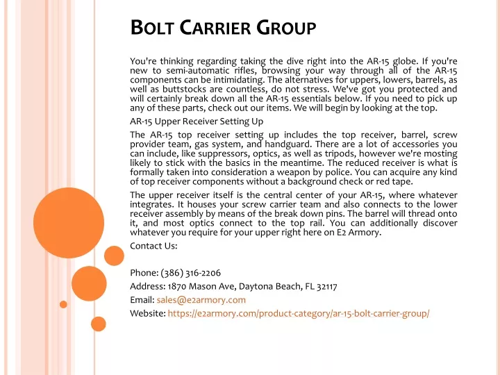 bolt carrier group