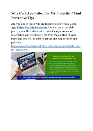 why cash app failed for my protection find
