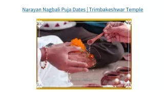 Narayan Nagbali Puja Dates | Trimbakeshwar Temple
