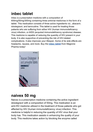 inbec tablet inbec is a prescription medicine