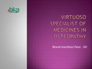Virtuoso Specialist of Medicines in Osteopathy
