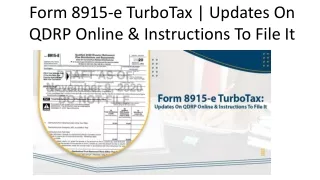 form 8915 e turbotax updates on qdrp online