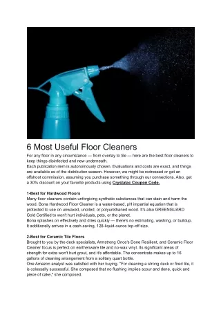 6 Most Useful Floor Cleaners