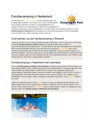 familiecamping in nederland