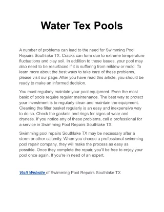 Water Tex Pools