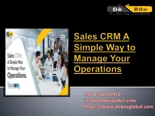 Sales CRM A Simple Way to Manage Your Operations