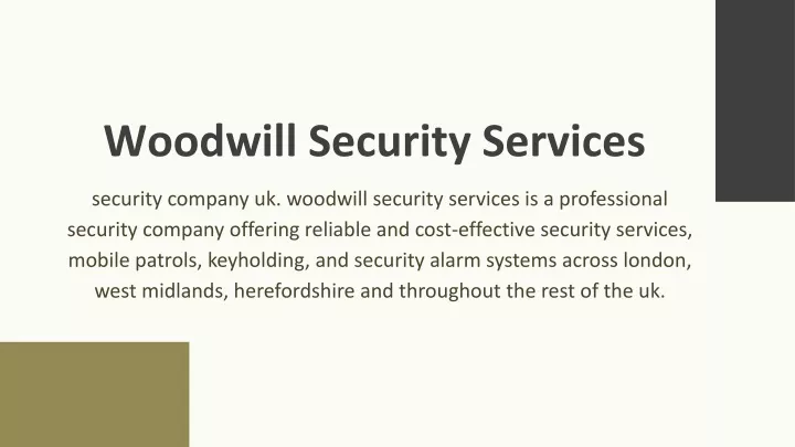 woodwill security services