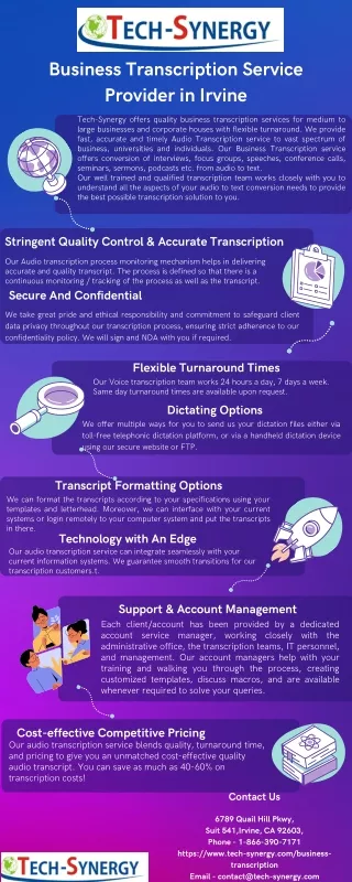 Business Transcription Service Provider in Irvine