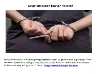 Drug Possession Lawyer Houston