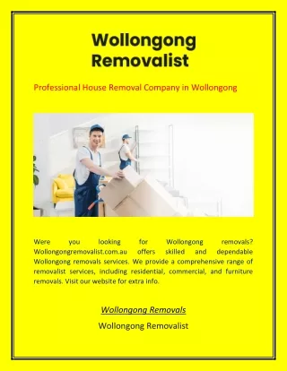 Professional House Removal Company in Wollongong