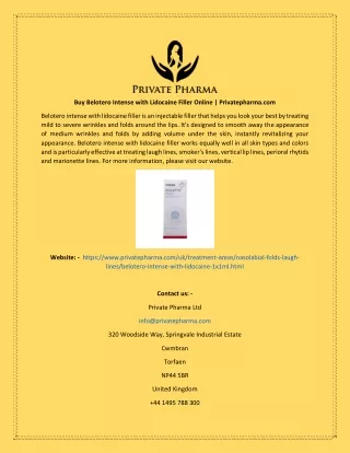 buy belotero intense with lidocaine filler online