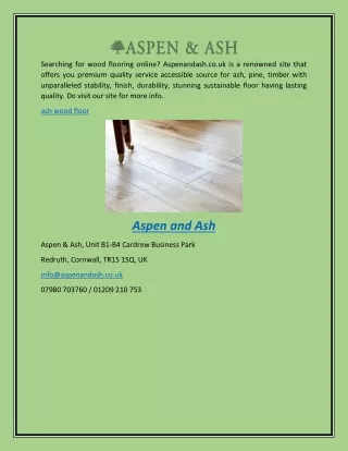 ash wood floors  Aspen and Ash Hardwood Flooring