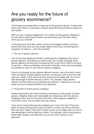 are you ready for the future of grocery ecommerce