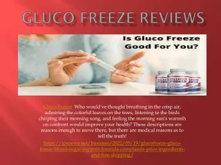 Gluco Freeze Reviews