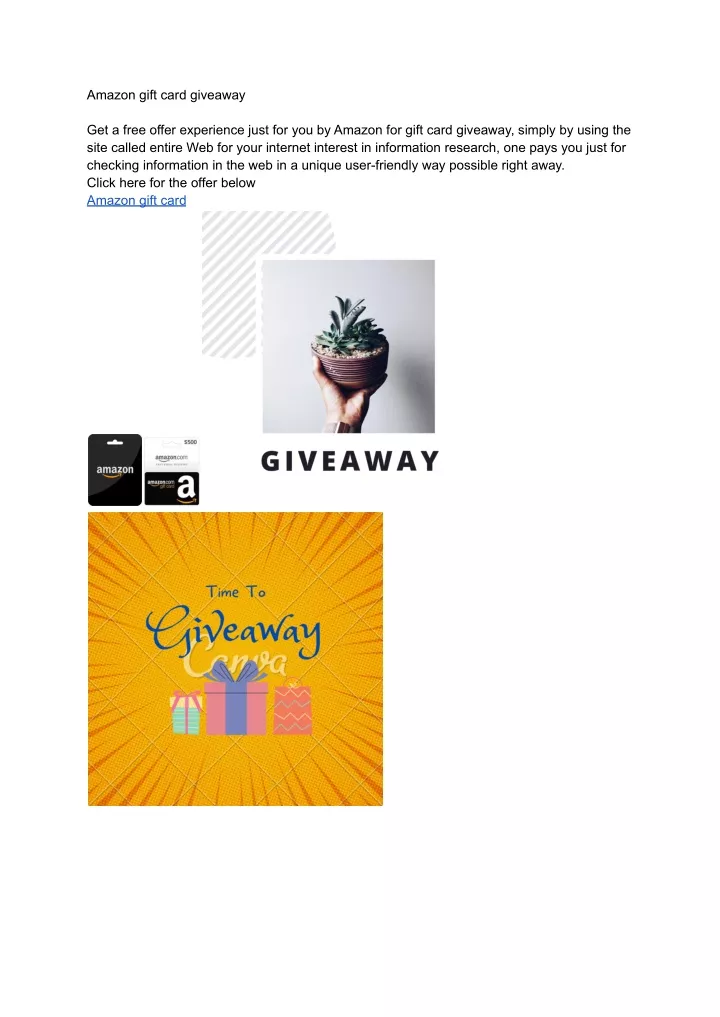 amazon gift card giveaway