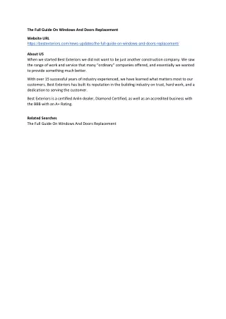 the full guide on windows and doors replacement