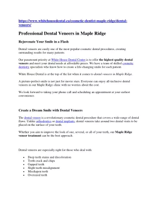 Professional Dental Veneers in Maple Ridge