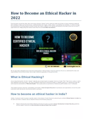 how to become an ethical hacker in 2022