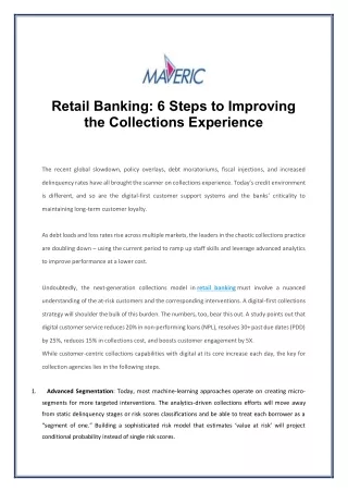 retail banking 6 steps to improving