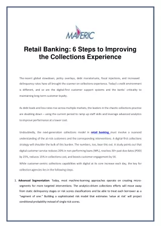 retail banking 6 steps to improving the collections experience