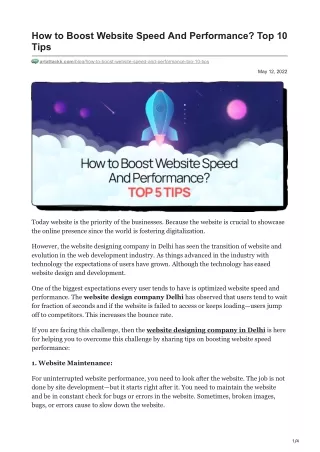 how to boost website speed and performance