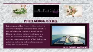 AVAIL TOP-NOTCH PHUKET WEDDING PACKAGES!