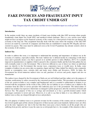 fake invoices and fraudulent input tax credit under gst