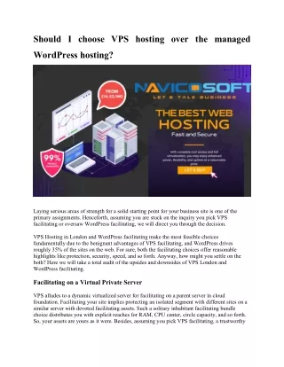 should i choose vps hosting over the managed