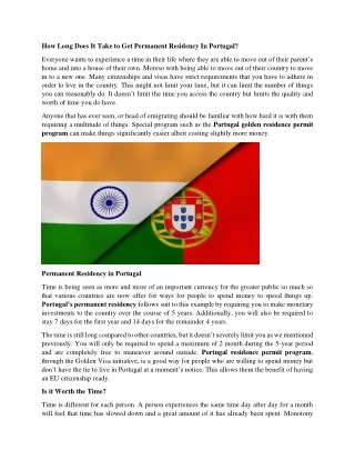 How Long Does It Take to Get Permanent Residency in Portugal