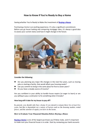 How to Know if You’re Ready to Buy a Home