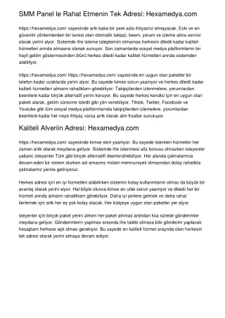 smm panel le rahat etmenin tek adresi hexamedya