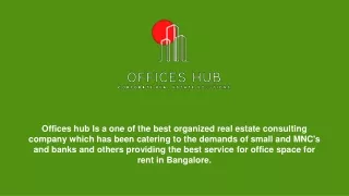 Furnished Office Space for Rent in Bangalore - Offices Hub