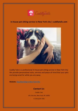 In house pet sitting service in New York city