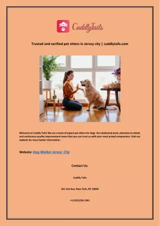 Trusted and verified pet sitters in Jersey city