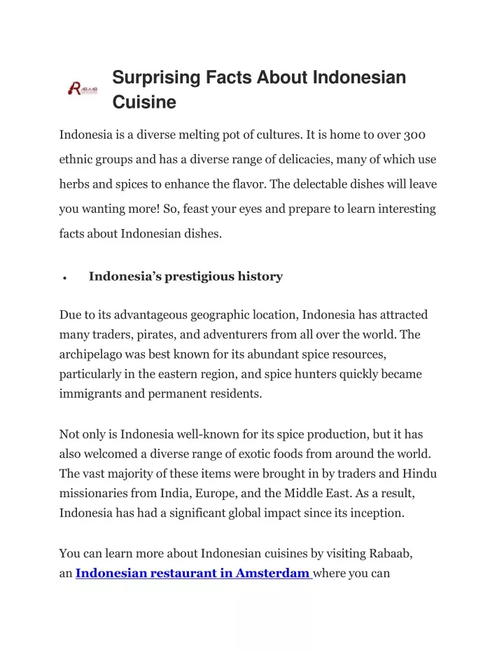 surprising facts about indonesian cuisine