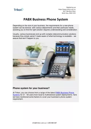 PABX Business Phone System