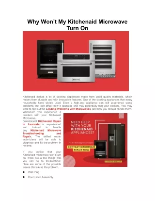 Why Won’t My Kitchenaid Microwave Turn On