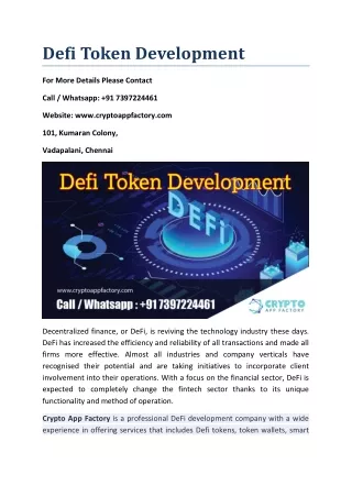 defi token development