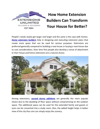 how home extension builders can transform your