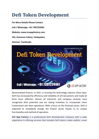defi token development