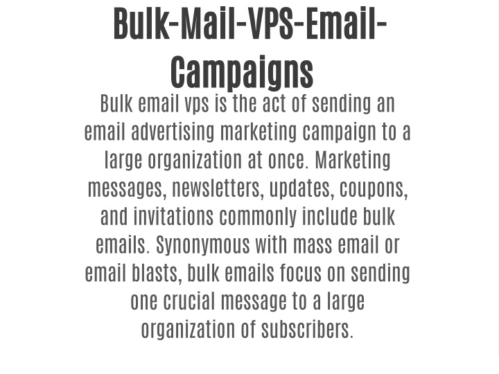 bulk mail vps email campaigns bulk email