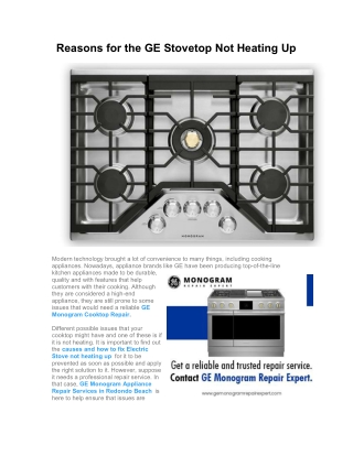 Reasons for the GE Stovetop Not Heating Up
